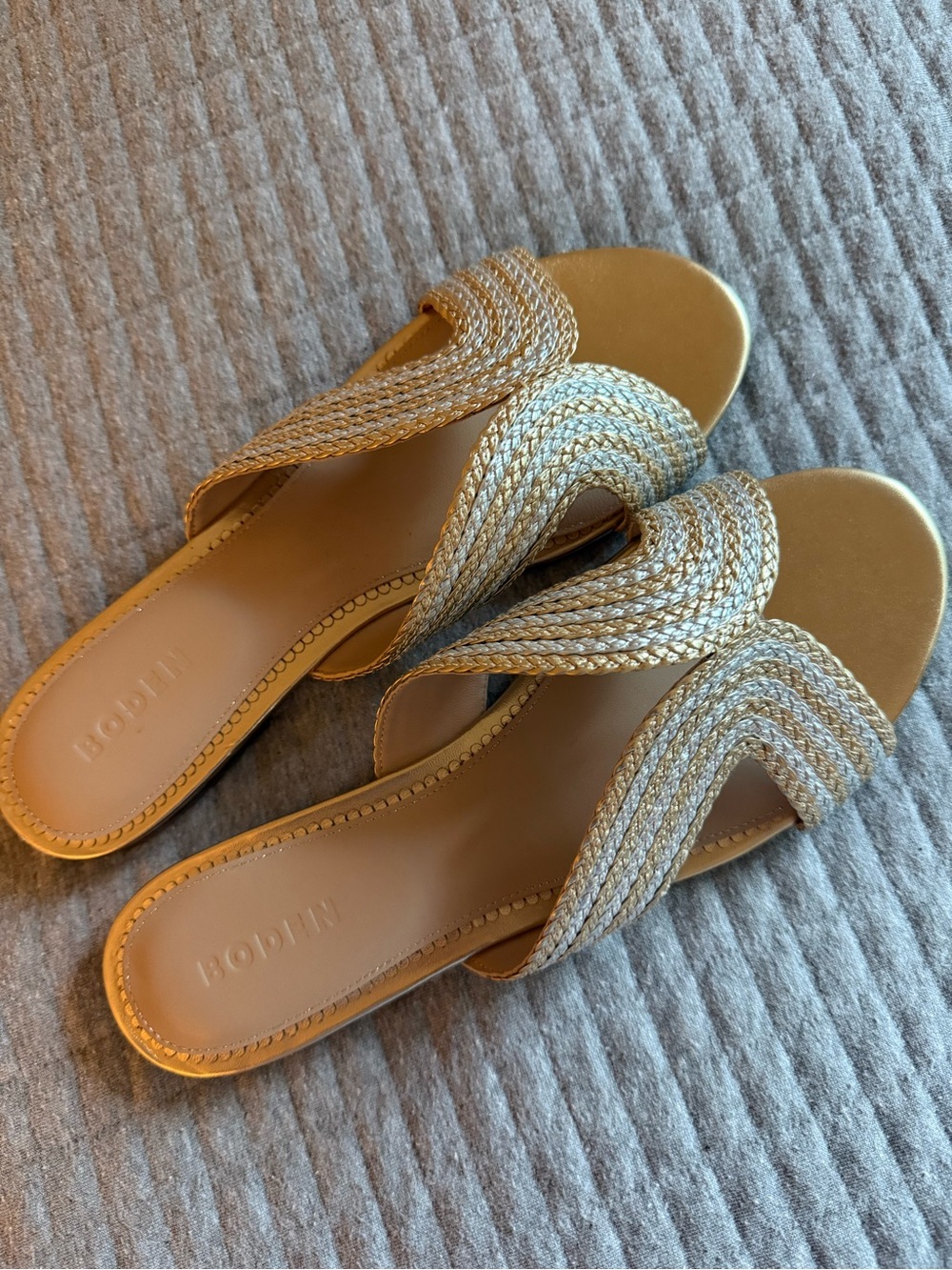 Braided Metallic Slide Sandal - Gold/silver - Picture 2 of 3